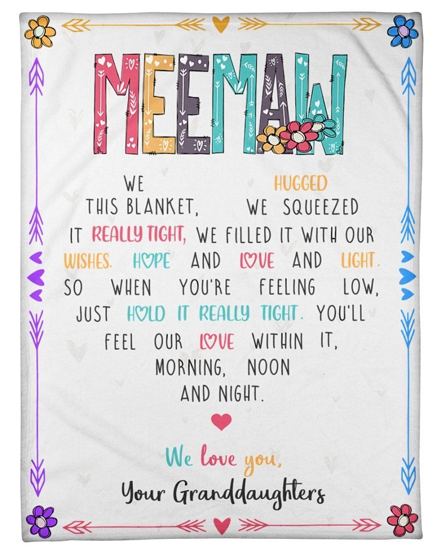 Granddaughters Gift For Meemaw We Love You Fleece Blanket