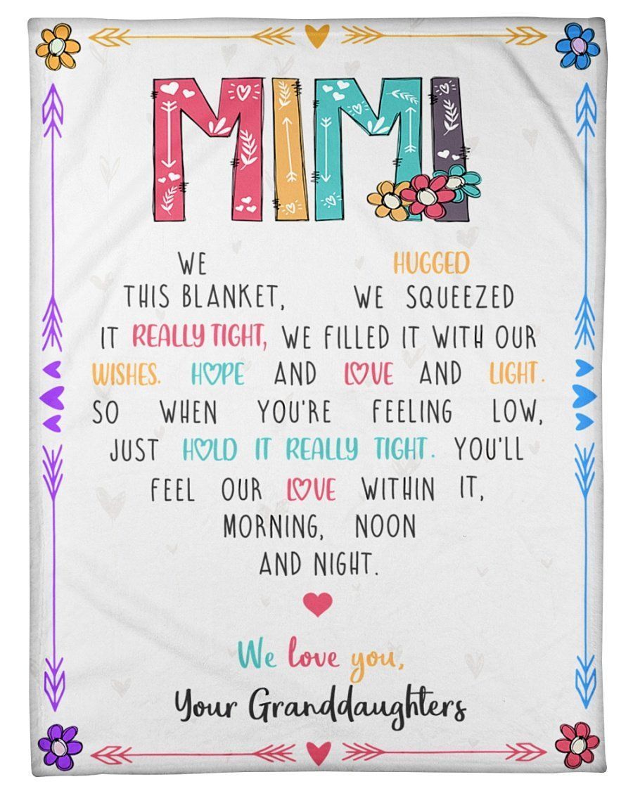 Granddaughters Gift For Mimi We Love You Fleece Blanket