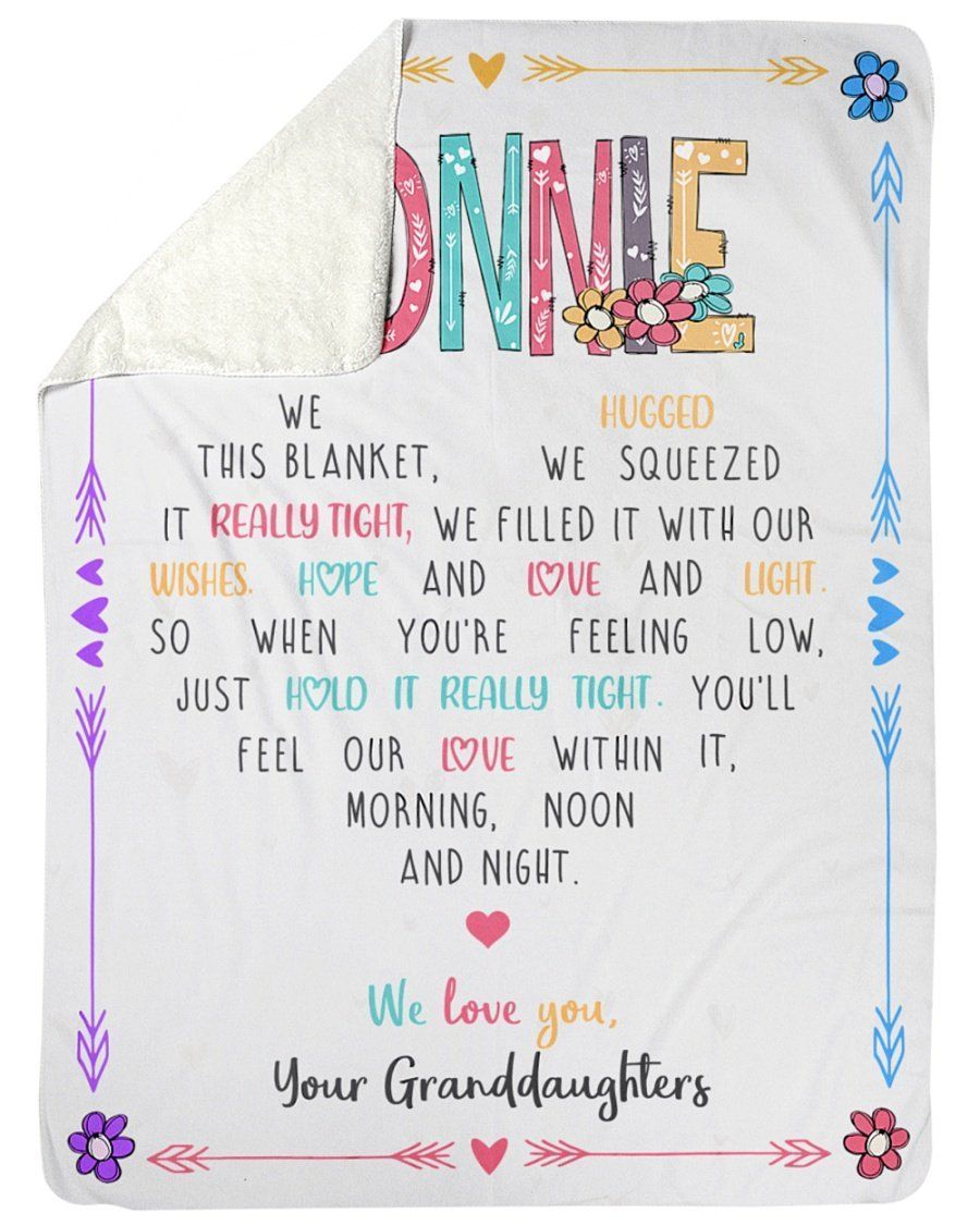 Granddaughters Gift For Nonnie We Love You Fleece Blanket Fleece Blanket