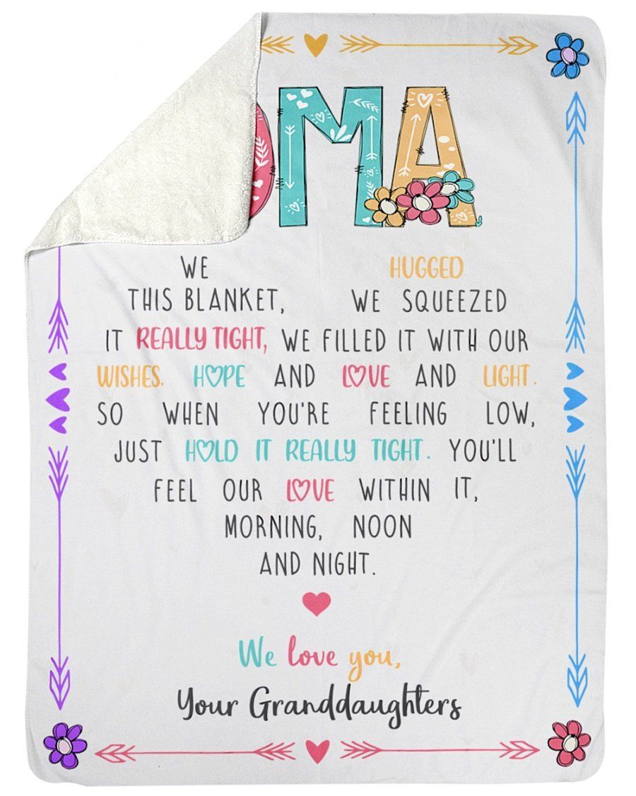 Granddaughters Gift For Oma We Love You Fleece Blanket Fleece Blanket