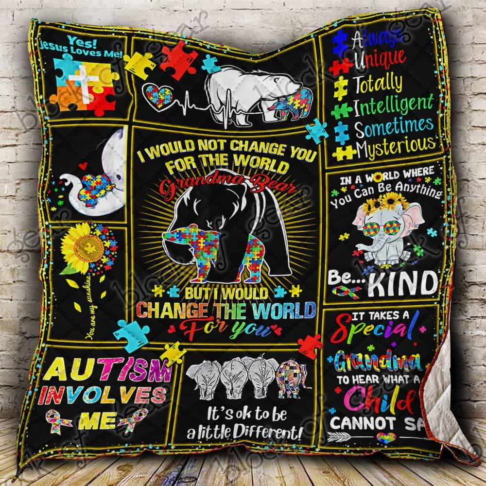 Grandma Bear Autism Quilt Psl260 Dhc11122137Dd