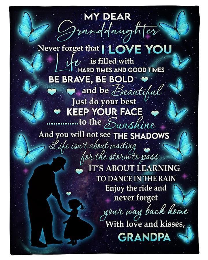 Grandma Gift For Granddaughter Fleece Blanket Keep Your Face To The Sunshine