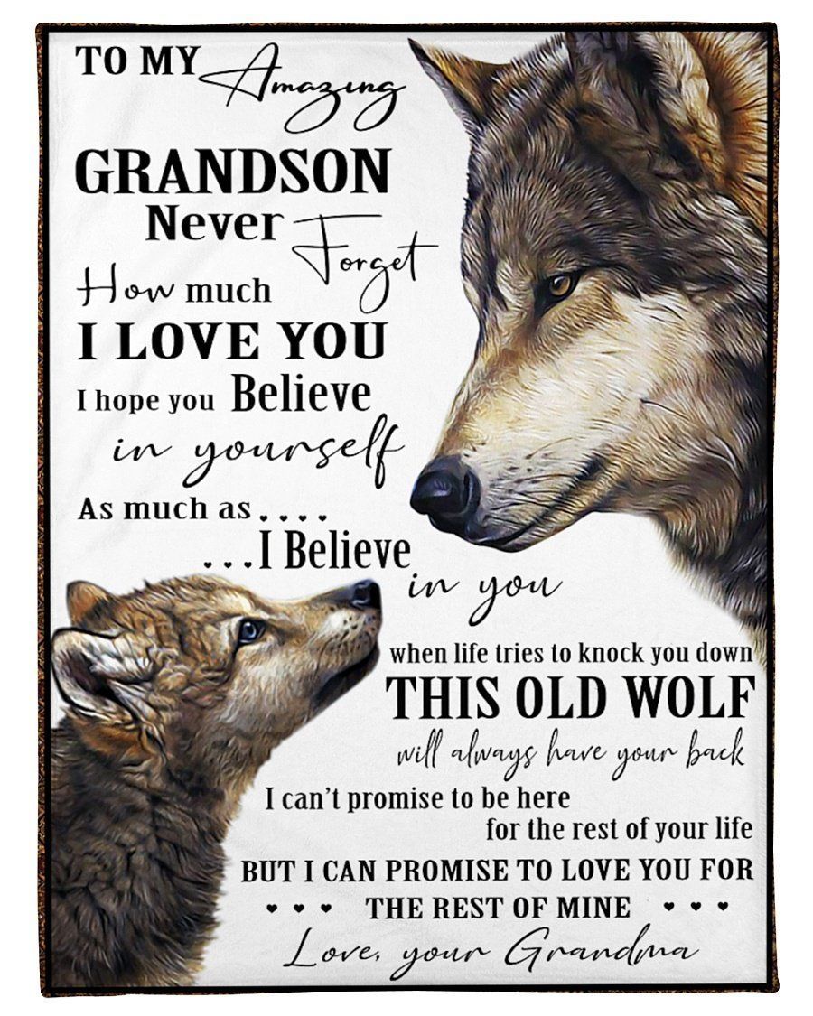 Grandma Gift For Grandson Never Forget How Much I Love You Fleece Blanket
