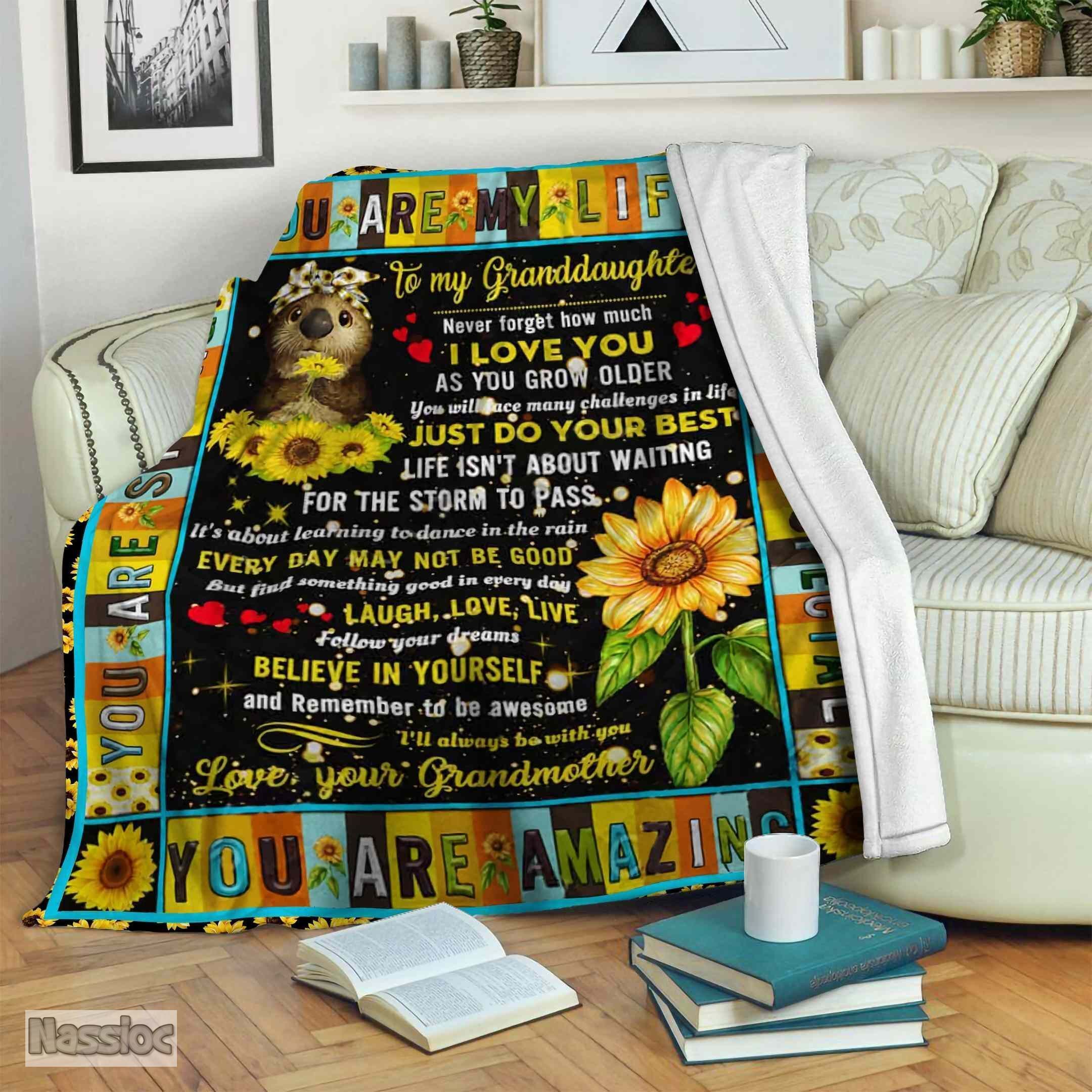 Grandma To Granddaughter Fleece Blanket