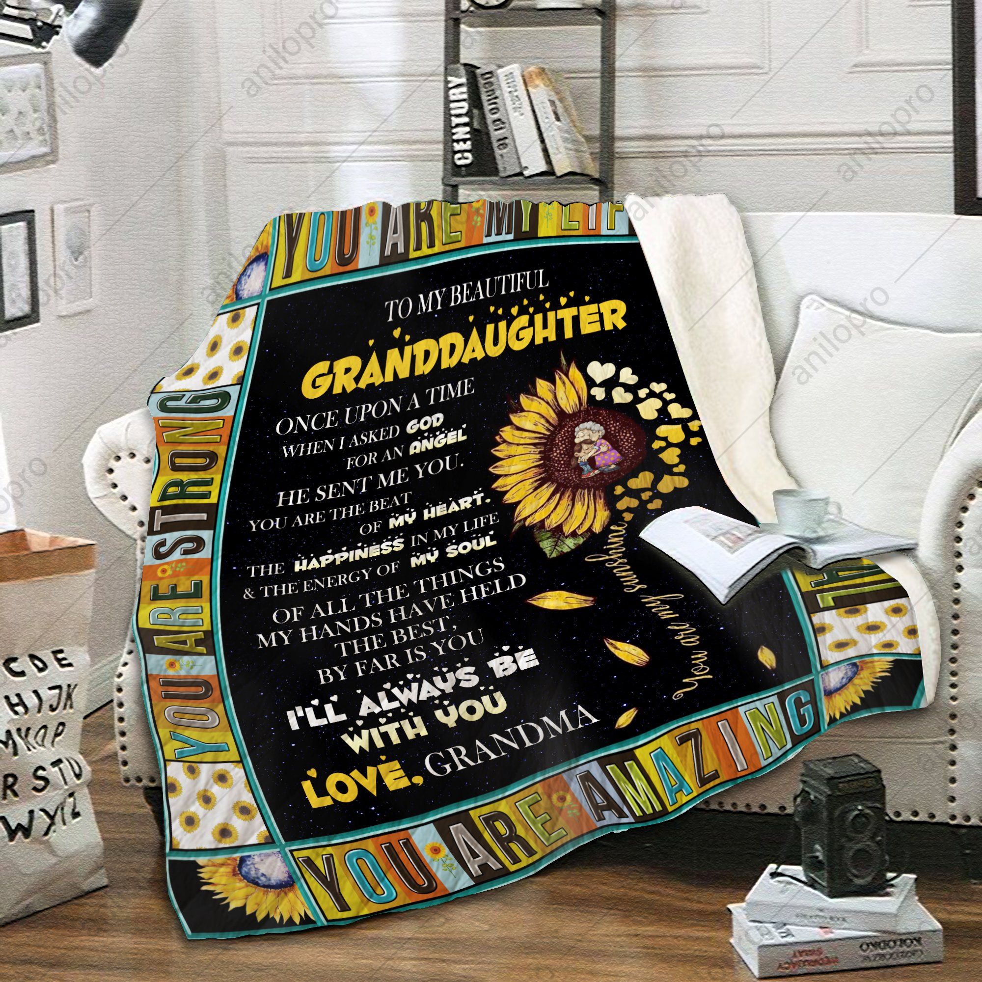 Grandma To Granddaughter He Sent Me You Quilt Blanket DHC040120126TD