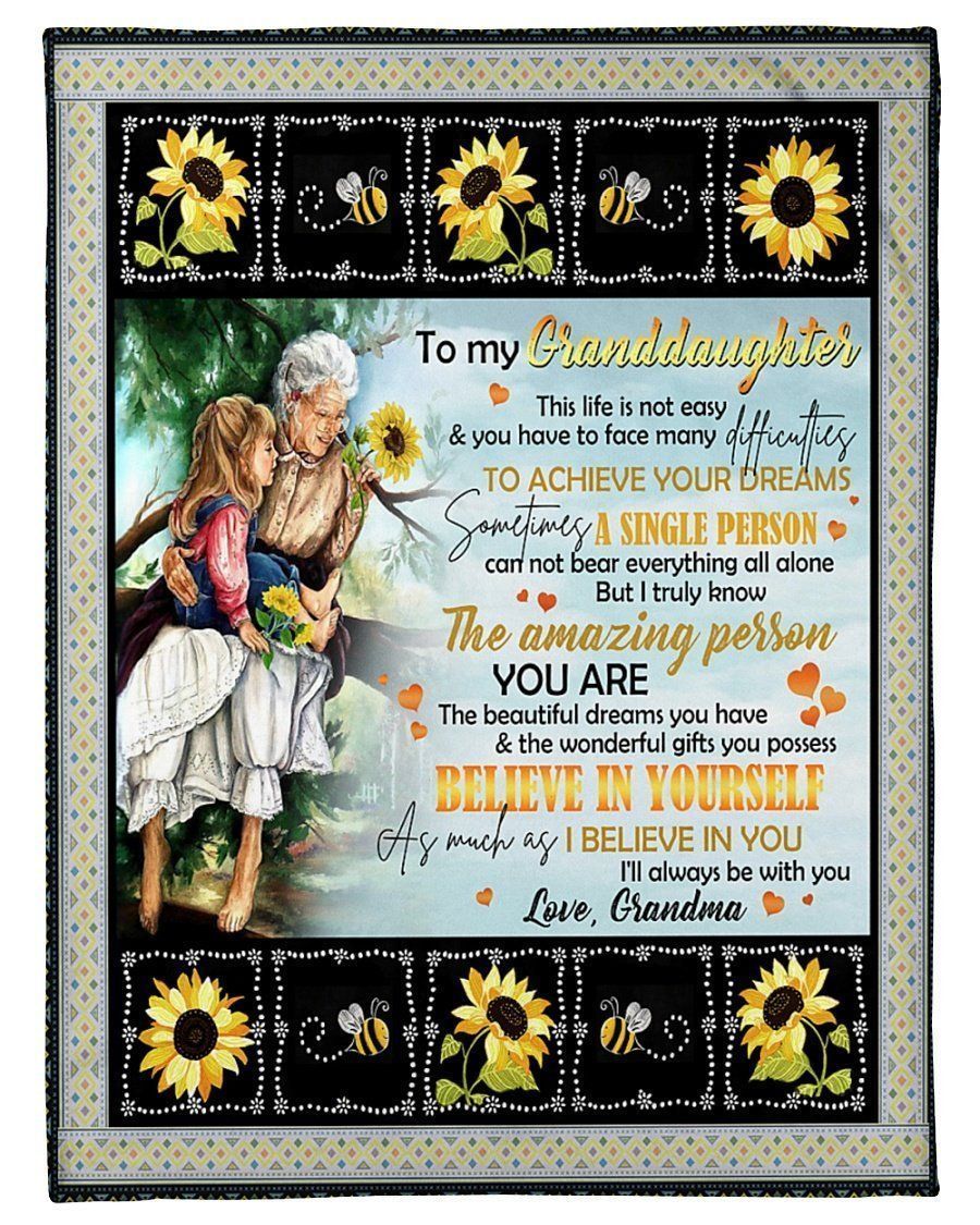 Grandma To Granddaughter I Believe In You Fleece Blanket