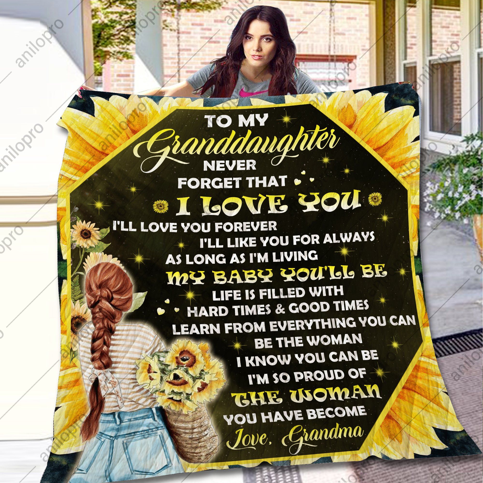 Grandma To Granddaughter ILl Love You Forever Quilt Blanket DHC04012092TD