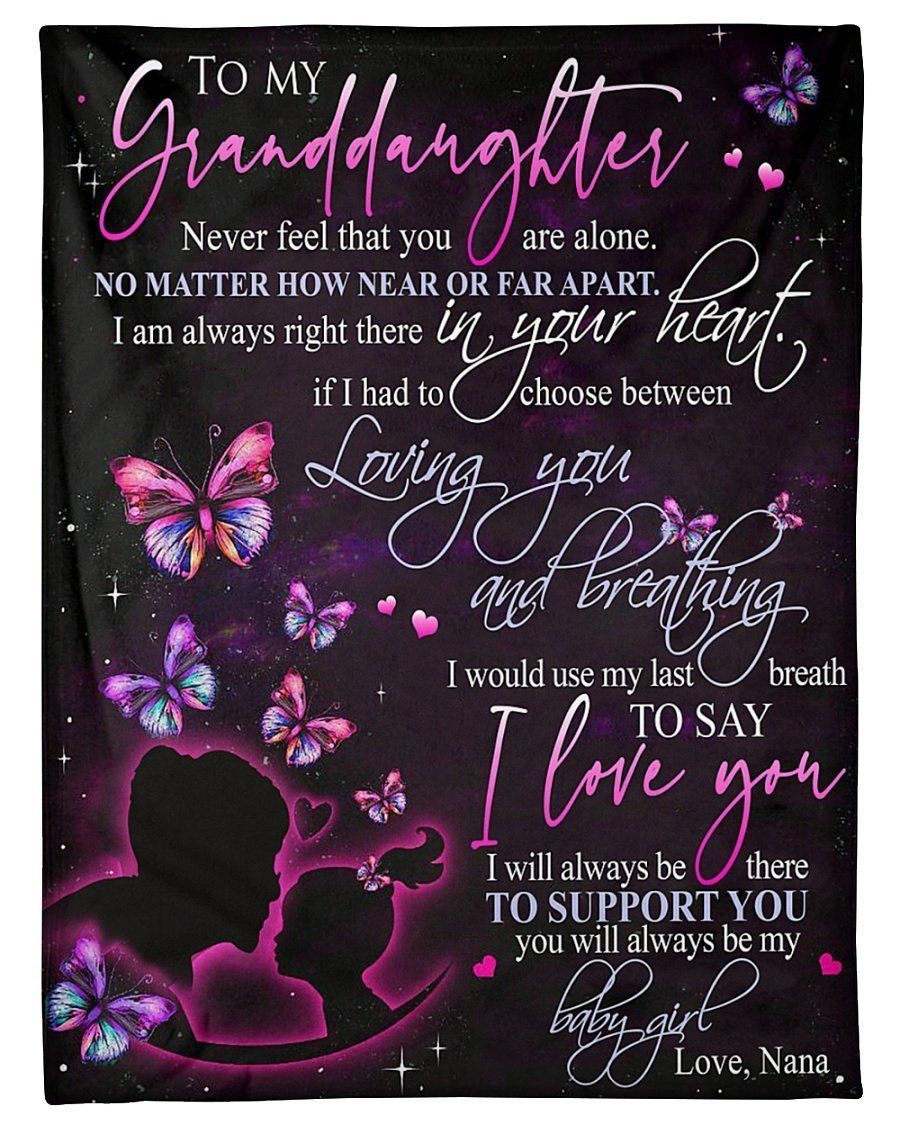 Grandma To Granddaughter Love Gift Fleece Blanket