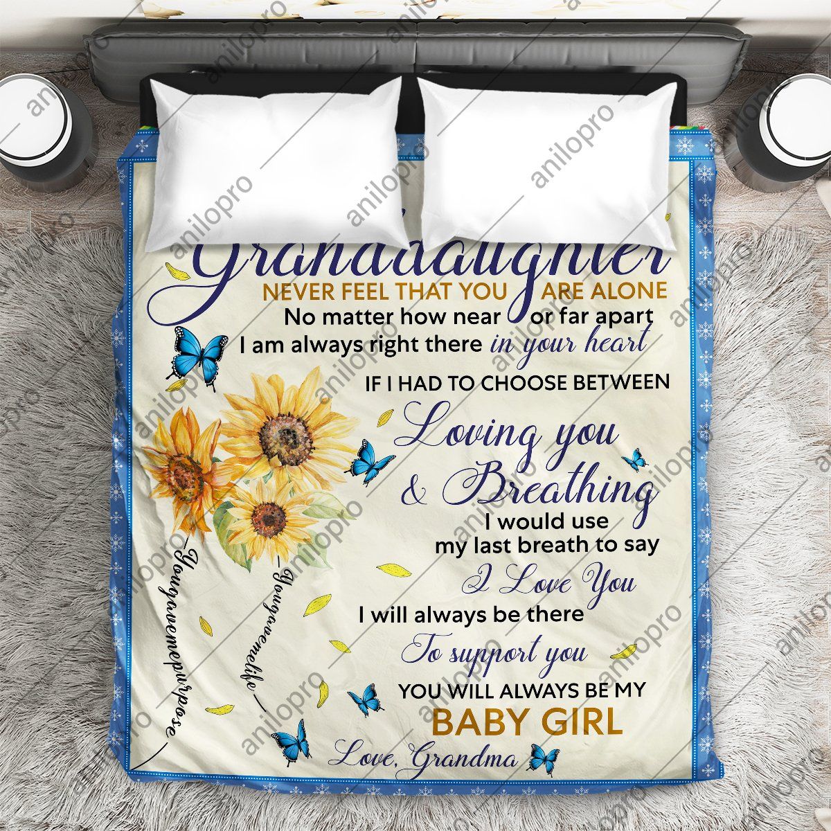 Grandma To Granddaughter Loving You And Breathing Quilt Blanket DHC04012072TD