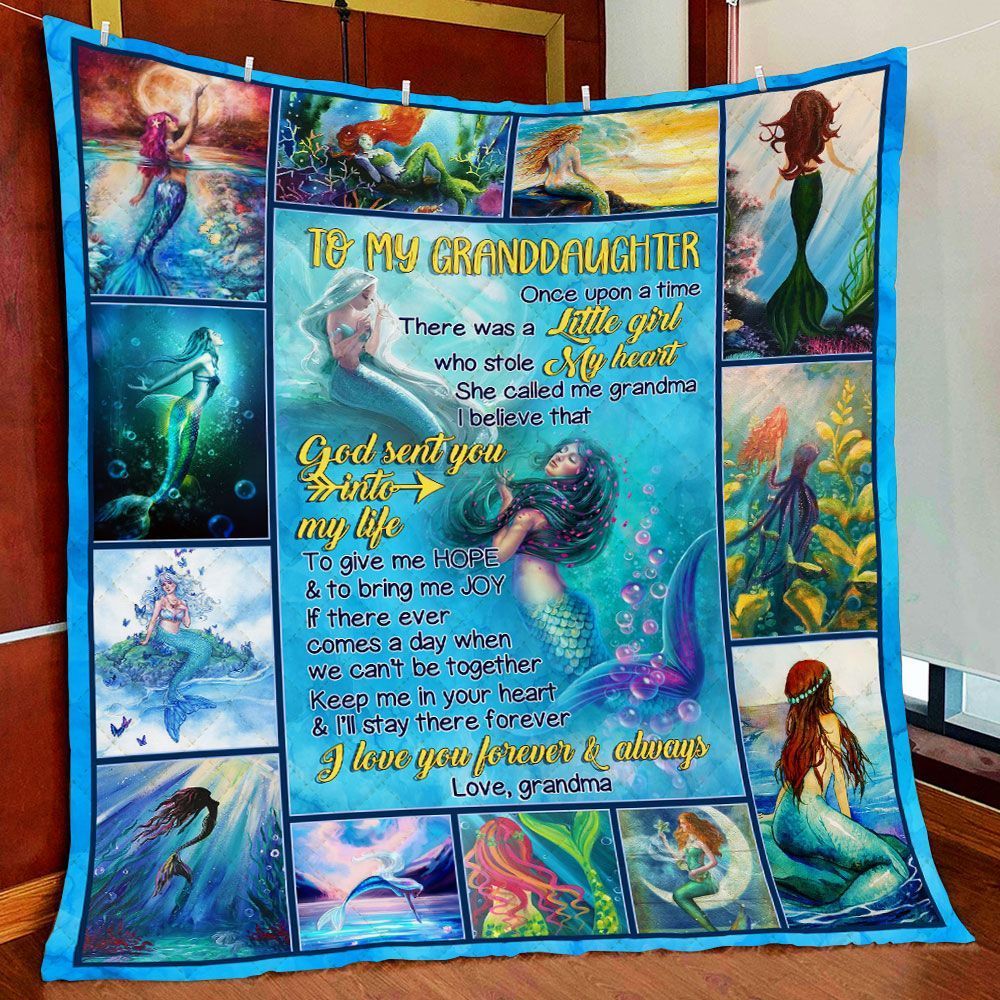 Grandma To Granddaughter Mermaid GS-CL-LD0605 Quilt Blanket