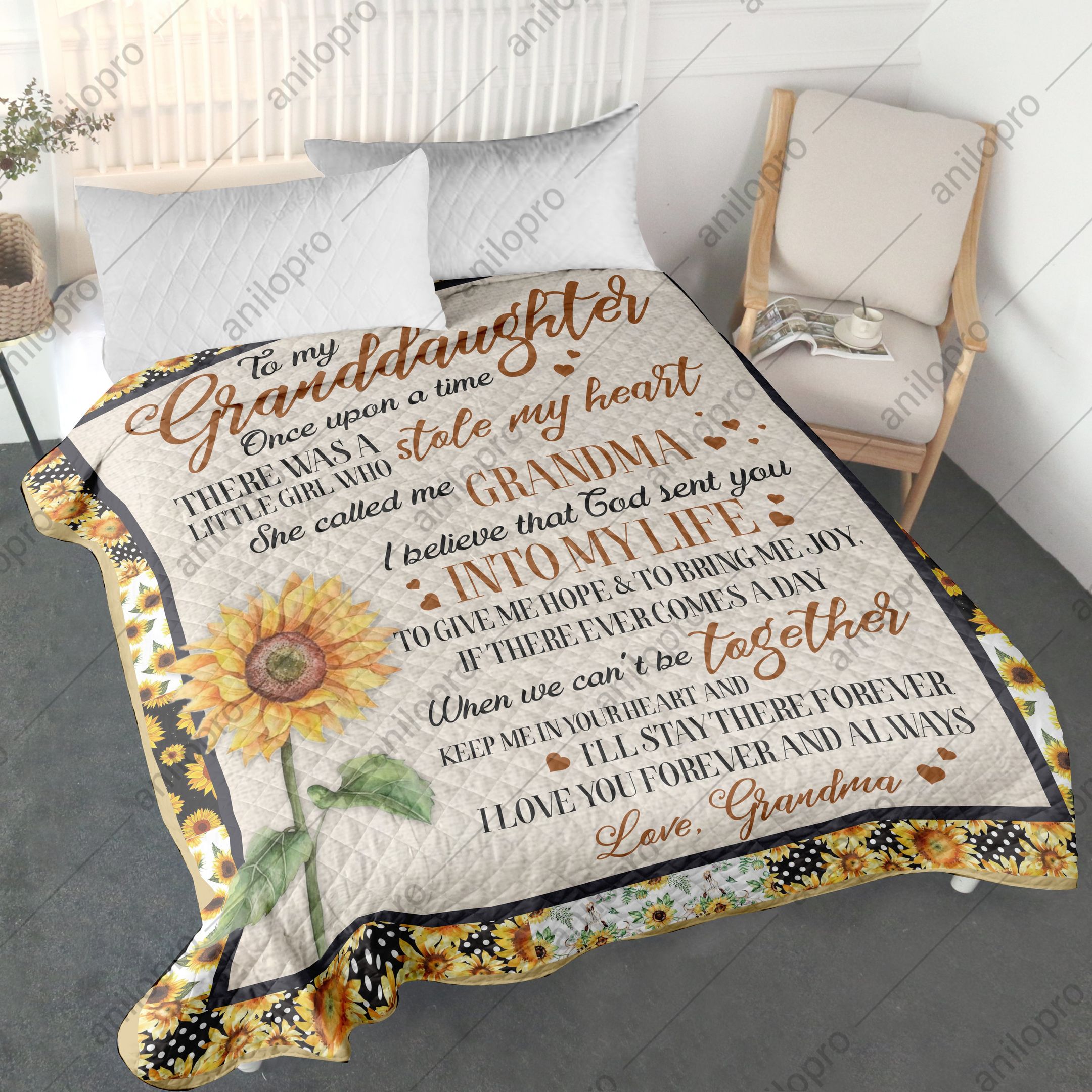 Grandma To Granddaughter Once Upon A Time Quilt Blanket DHC040120202TD