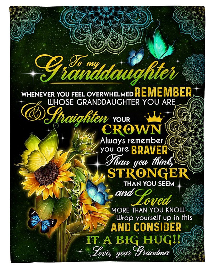 Grandma To Granddaughter Whose Granddaughter You Are Mandala Fleece Blanket Fleece Blanket