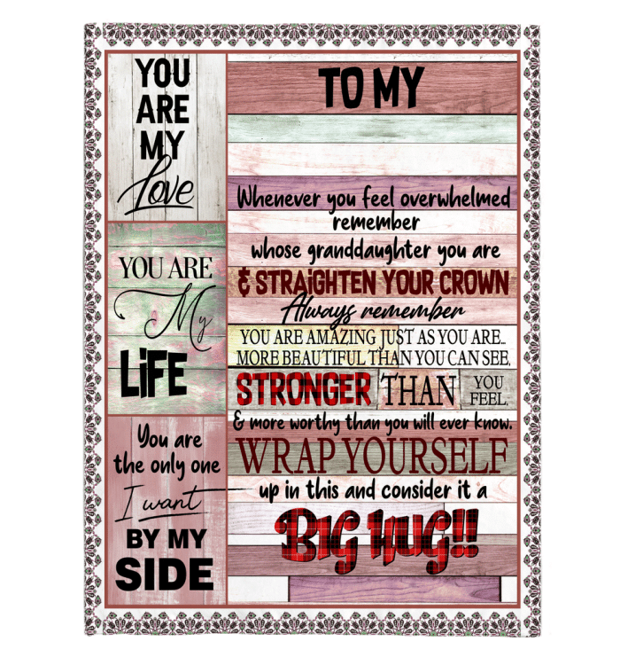 Grandma To Granddaughter Worthy Than You Will Ever Know Fleece Blanket Fleece Blanket