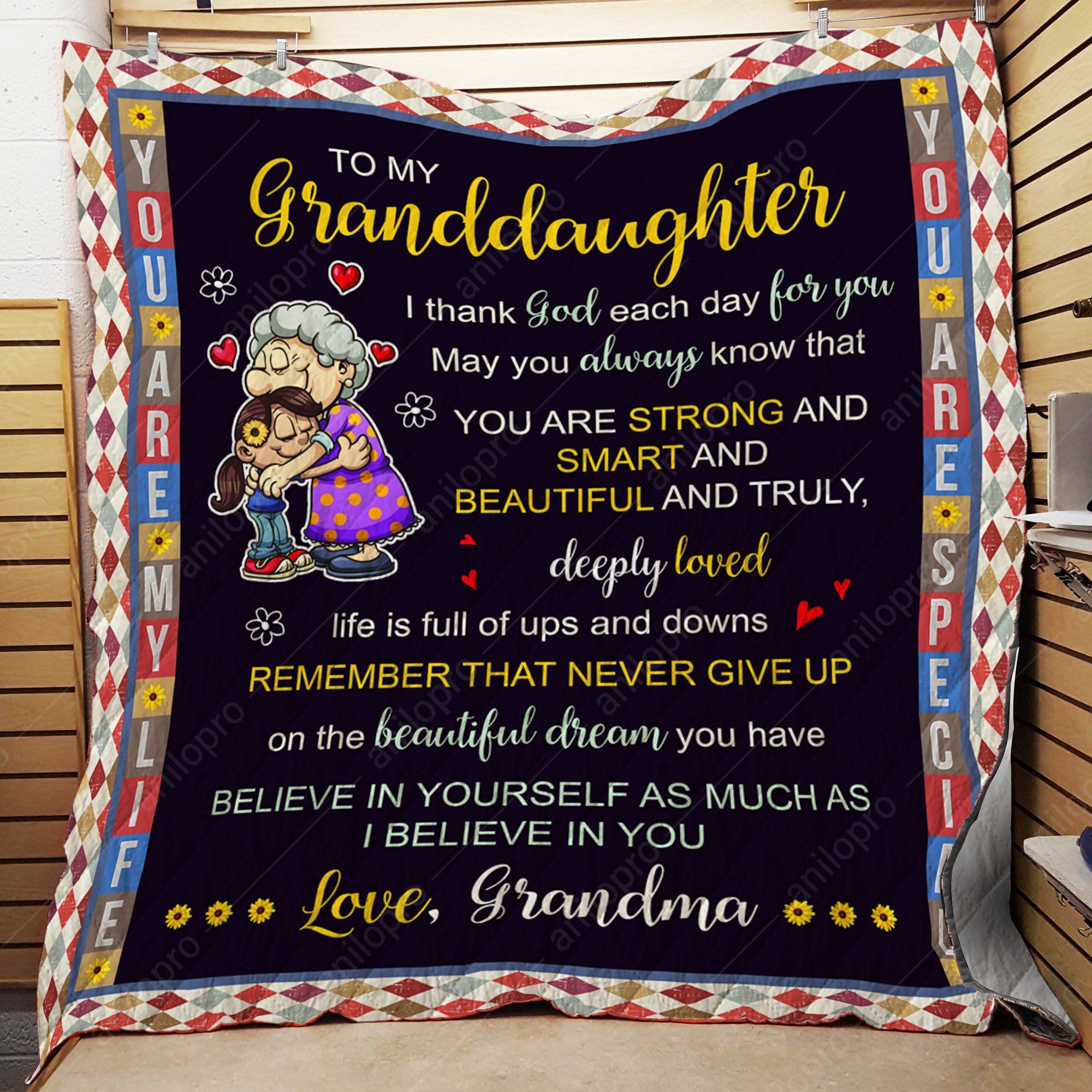 Grandma To Granddaughter You Are Strong And Smart Quilt Blanket DHC040120171TD