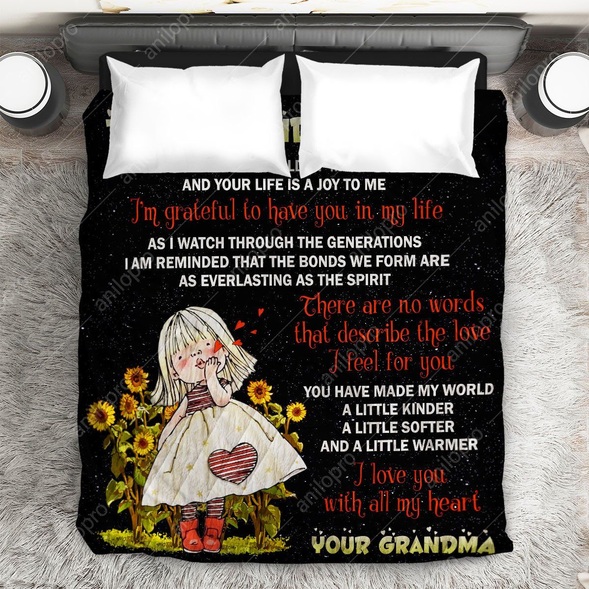 Grandma To Granddaughter Your Life Is A Joy To Me Quilt Blanket DHC04012098TD
