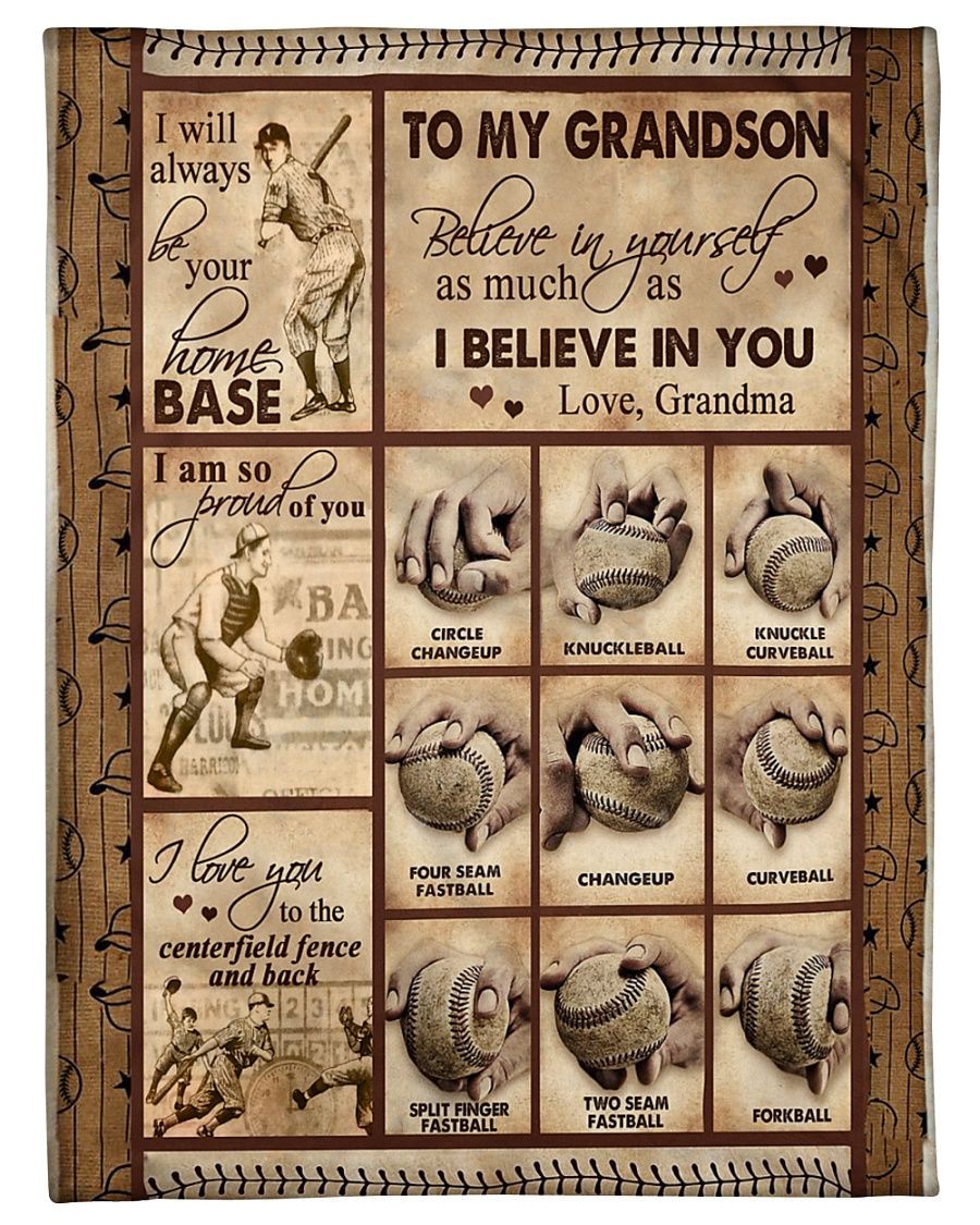 Grandma To Grandson Love Grandma Sherpa Fleece Blanket