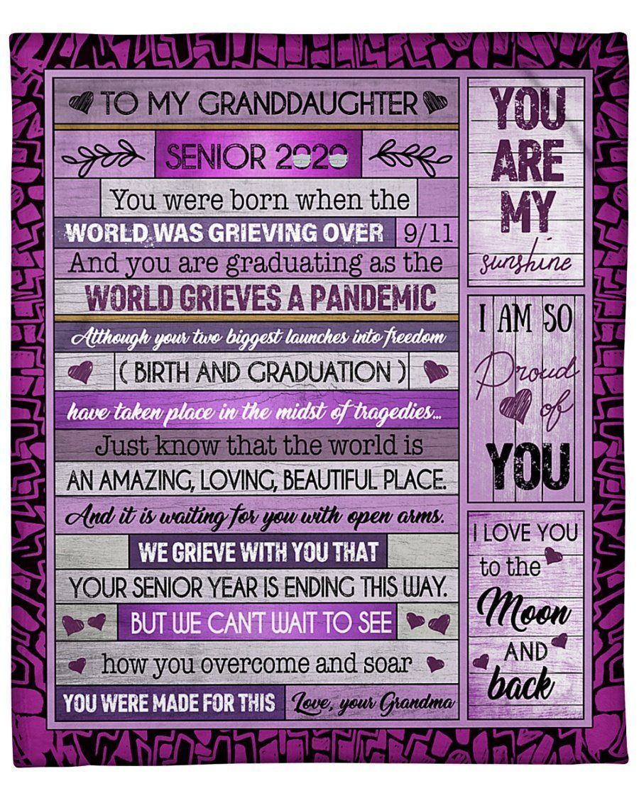 Grandma To My Granddaughter Fleece Blanket So Proud Of You Fleece Blanket