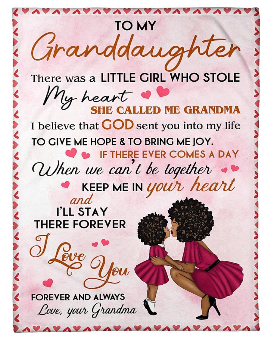 Grandma To My Granddaughter Give Me Hope And Bring Me Joy Fleece Blanket Fleece Blanket