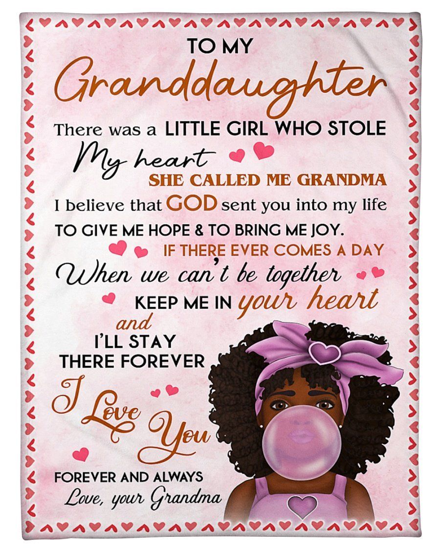 Grandma To My Granddaughter Keep Me In Your Heart Fleece Blanket Fleece Blanket