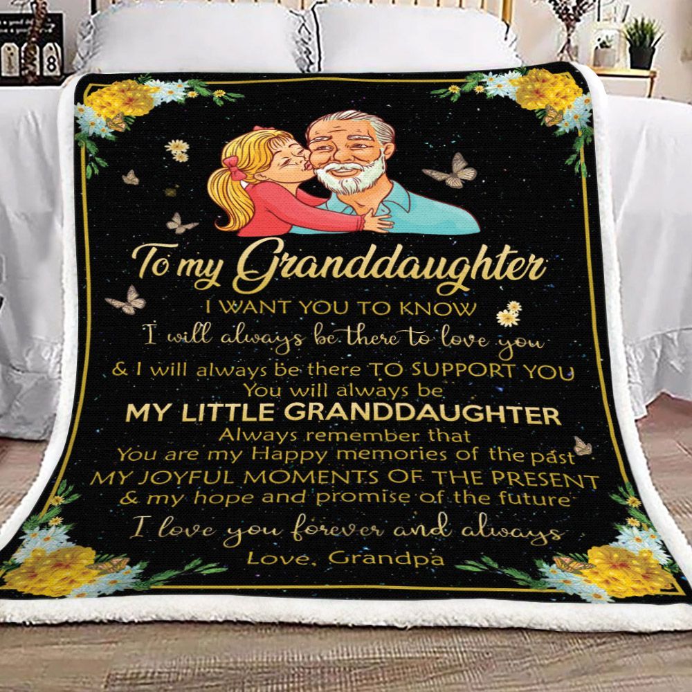 Grandpa And Granddaughter Sherpa Fleece Blanket