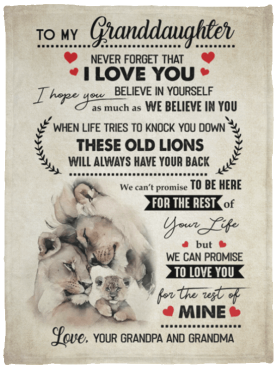 Grandpa And Grandma To My Granddaughter Never Forget That I Love You Sherpa Fleece Blanket