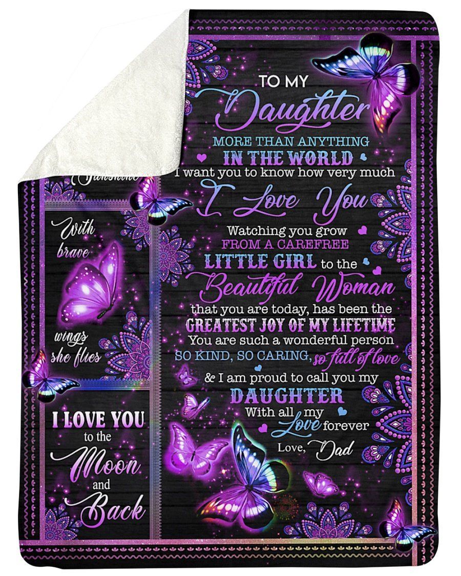 Grandpa To Daughter I Love You Forever Always Sherpa Blanket