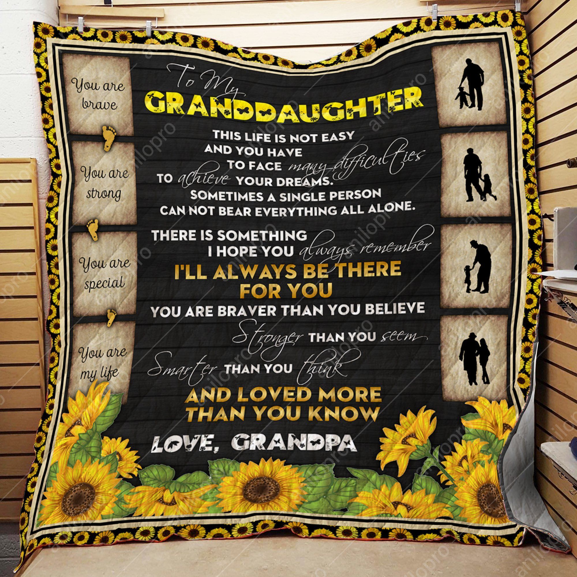 Grandpa To Granddaughter To Achieve Your Dreams GS-CL-DT3006 Quilt Blanket