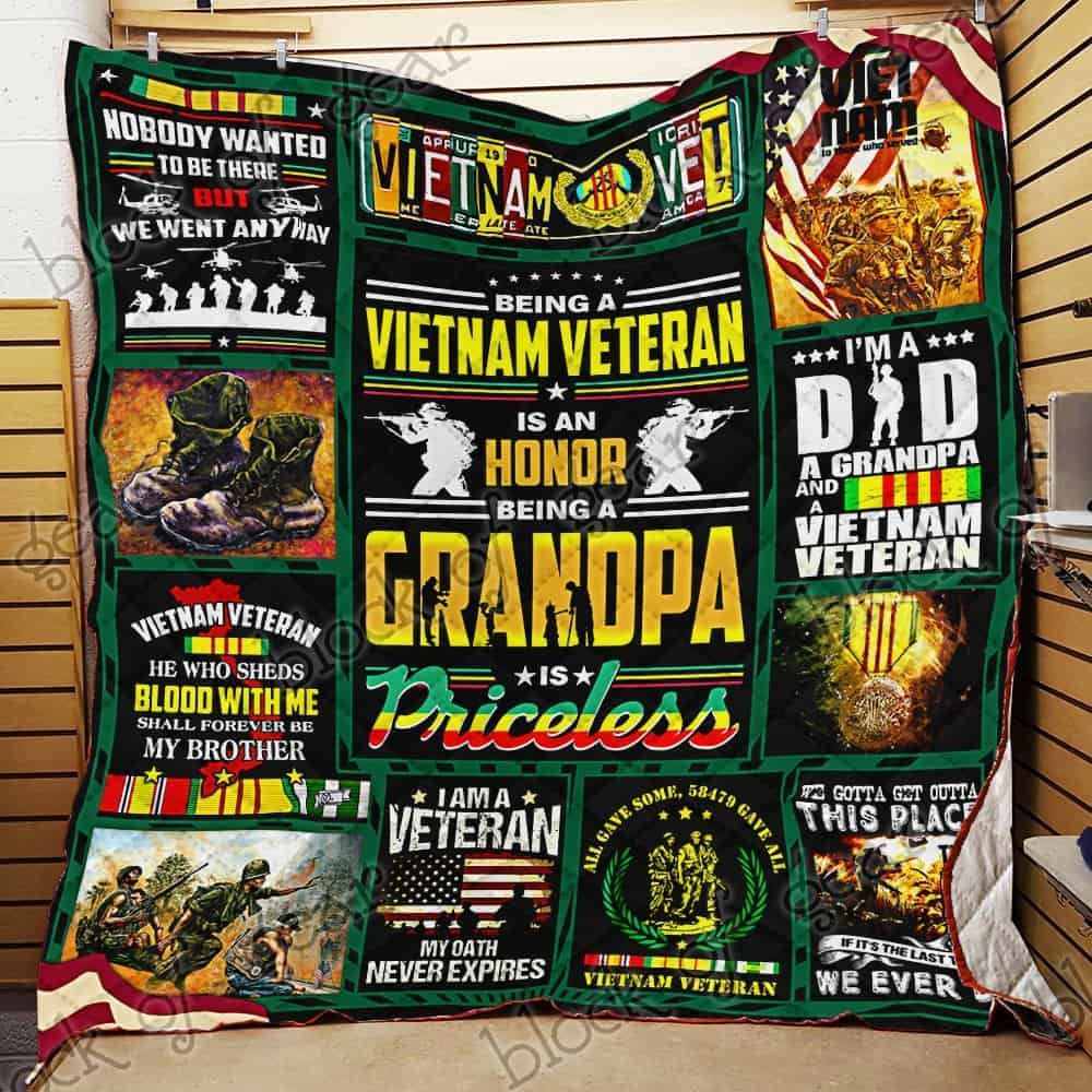Grandpa Vietnam Veteran GS-CL-NT2910 Quilt Blanket