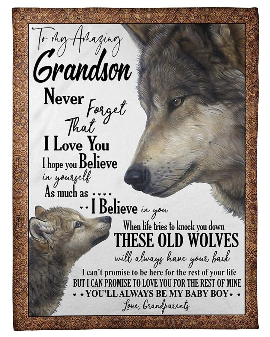 Grandparents To Grandson Sherpa Fleece Blanket