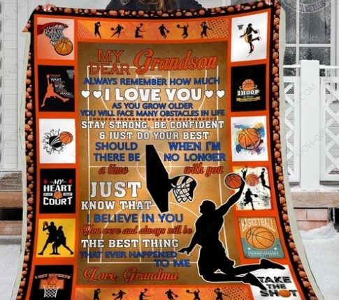 Grandson Basketball Player Sherpa Fleece Blanket