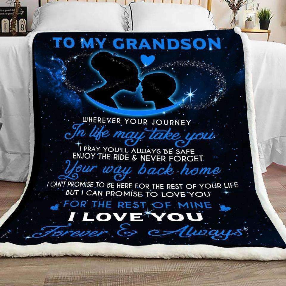 Grandson – Wherever Your Journey In Life May Take You Fleece Blanket