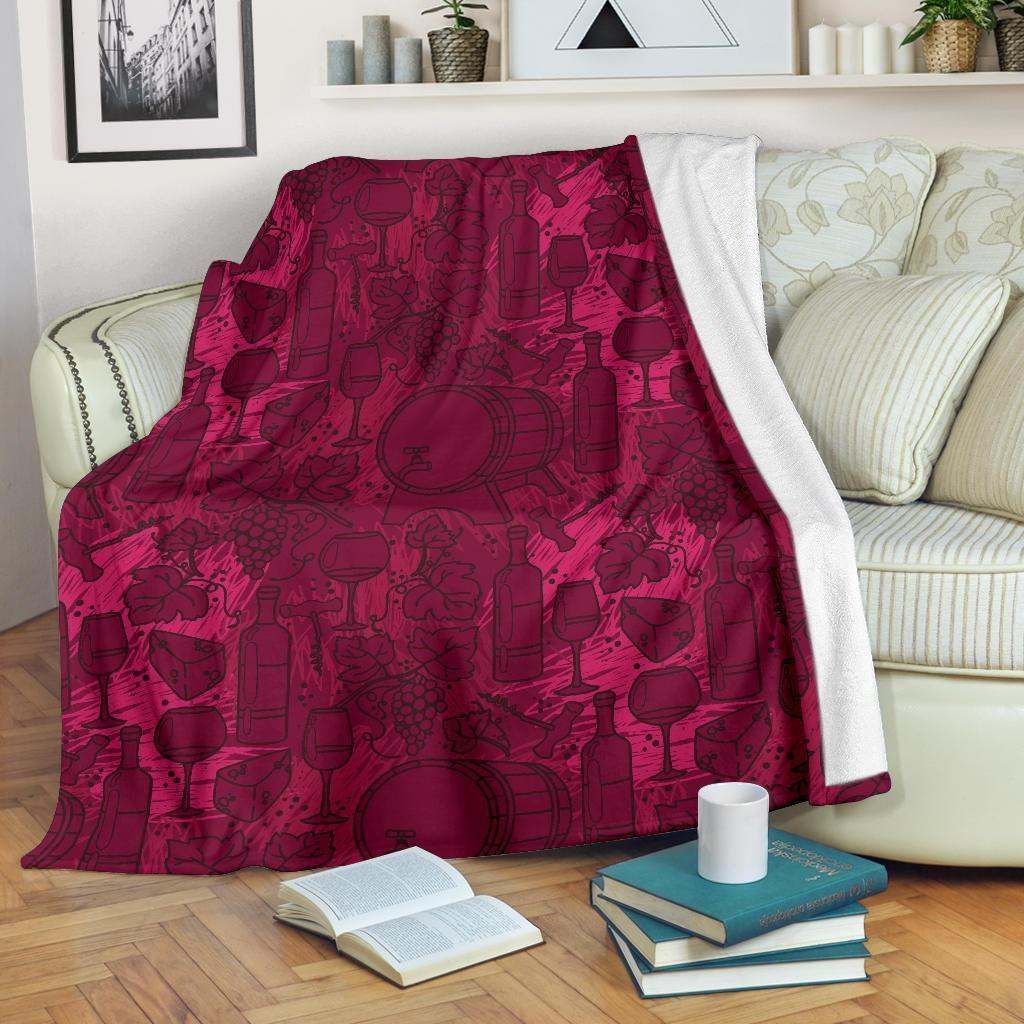 Grape Red Wine Sherpa Fleece Blanket