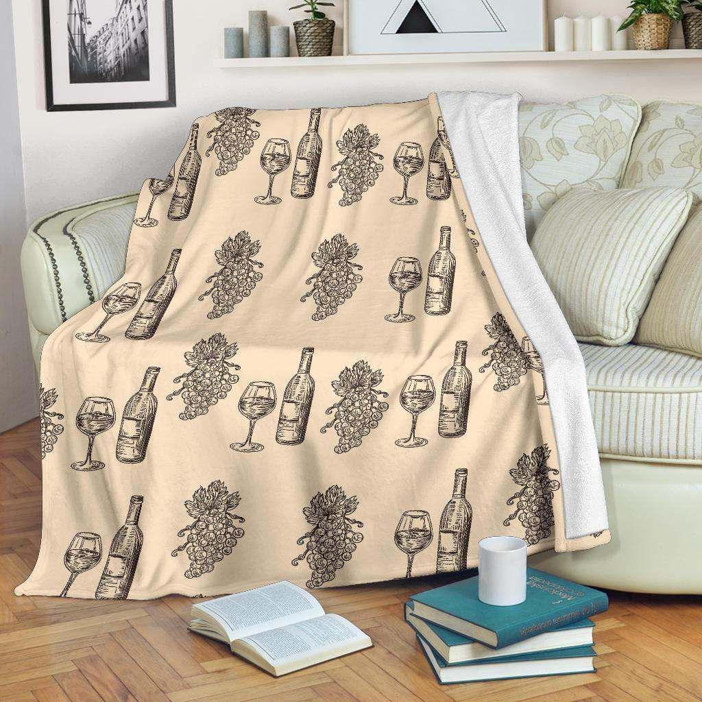 Grape Wine Sherpa Fleece Blanket