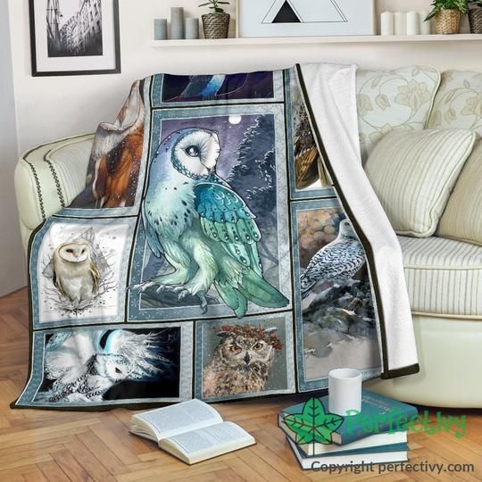Graphic Owls Sherpa Fleece Blanket