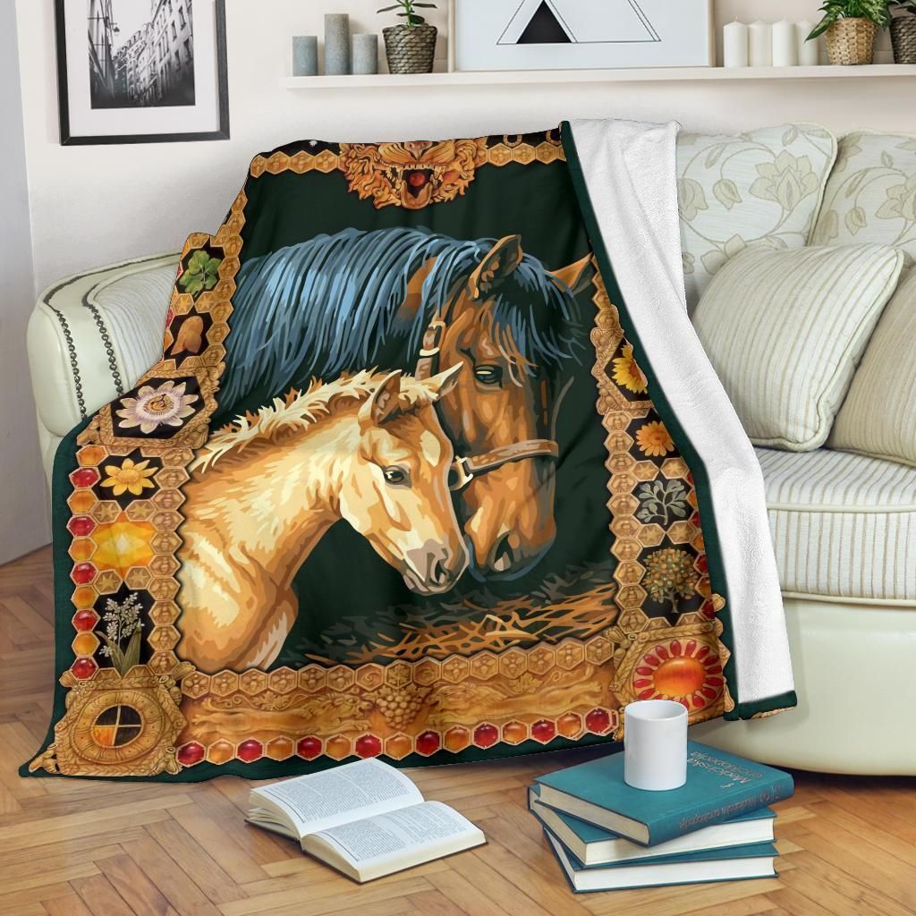 Graphic Paint Horse Gift For Horse Love Printed Fleece Blanketr