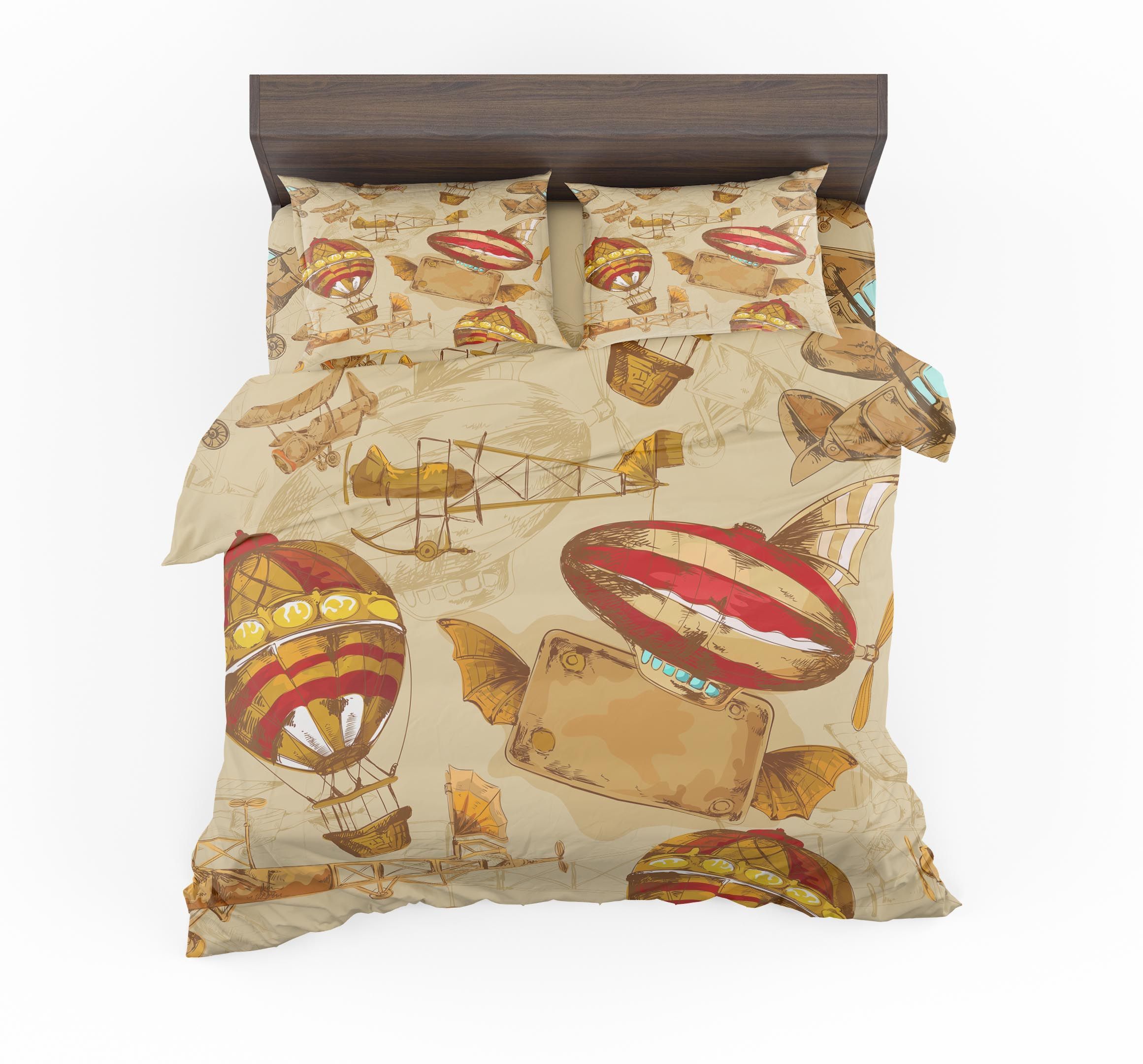 Graphical Travel Designed Bedding Set
