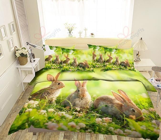 Grassland Rabbits Printed Bedding Set