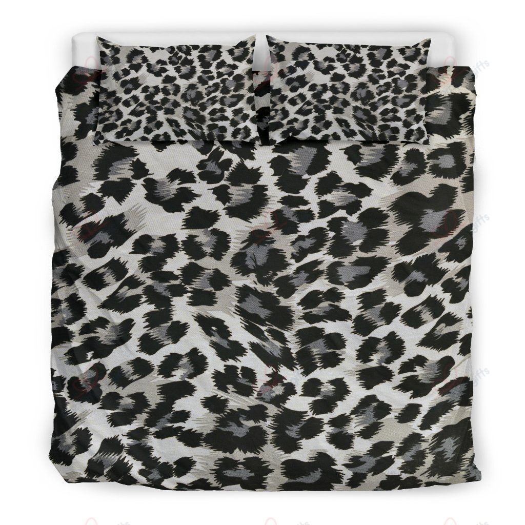 Gray Cheetah Leopard Pattern Bedding Set