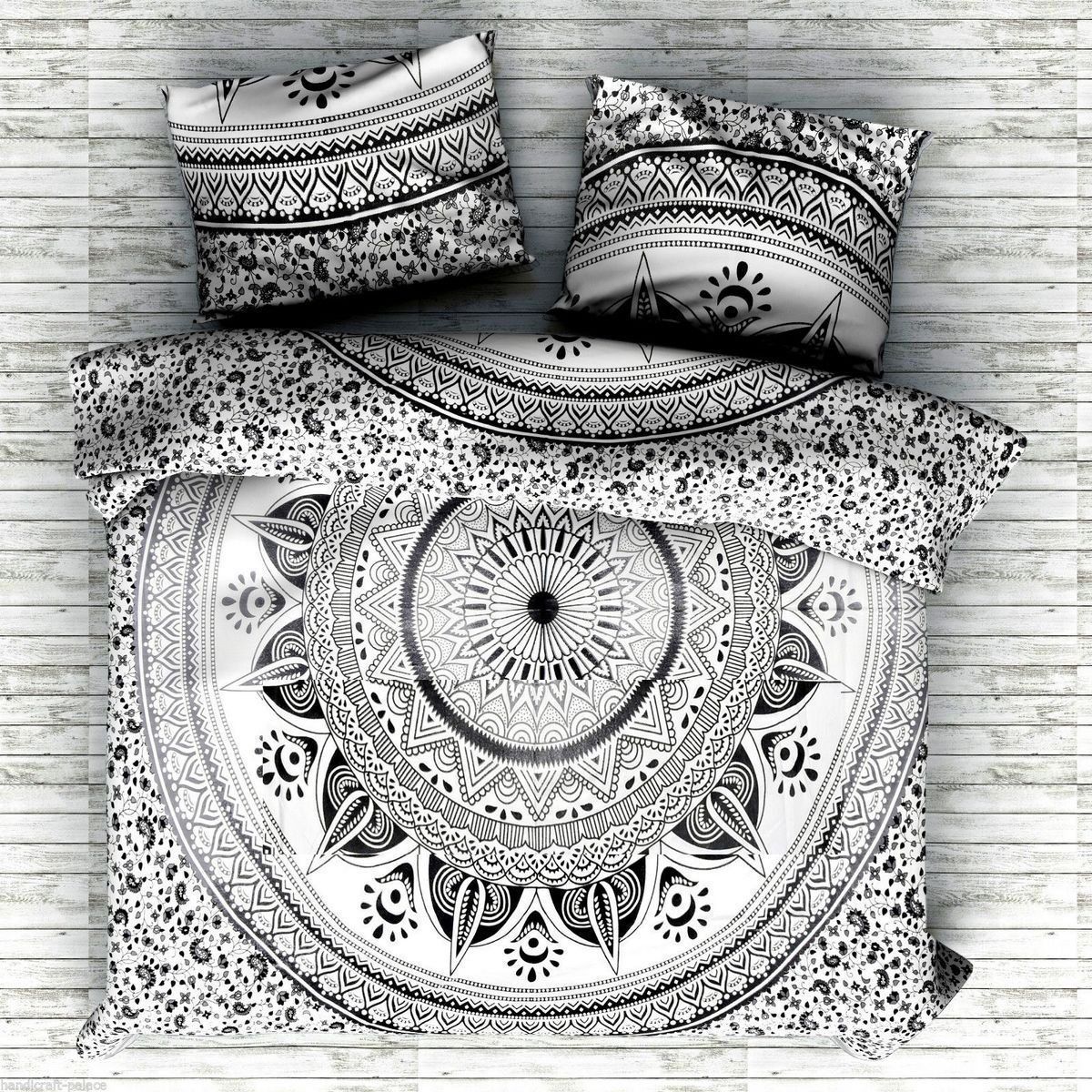 Gray Mandala Duvet Cover Bohemian Bedding Set