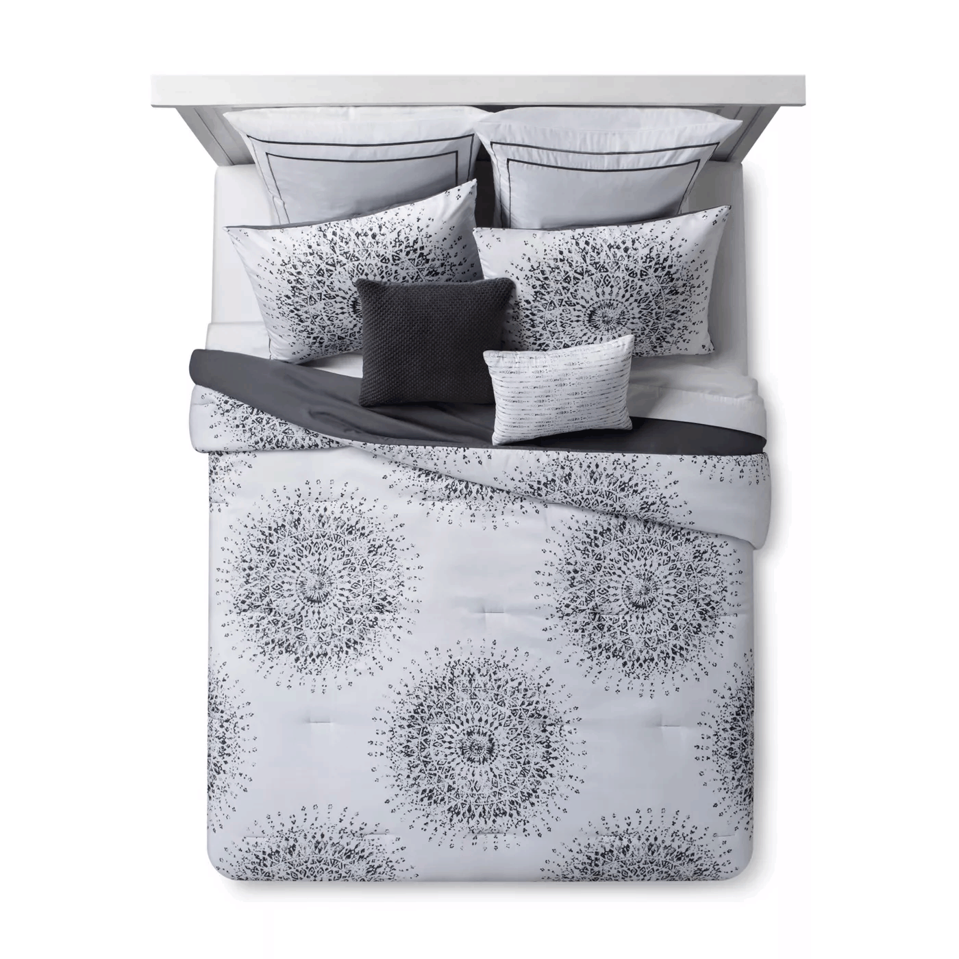 Gray Medallion Sunburst Bedding Set