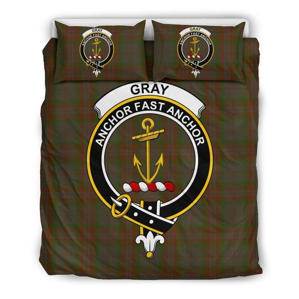 Gray Tartan Clan Badge Tartan Bedding Set