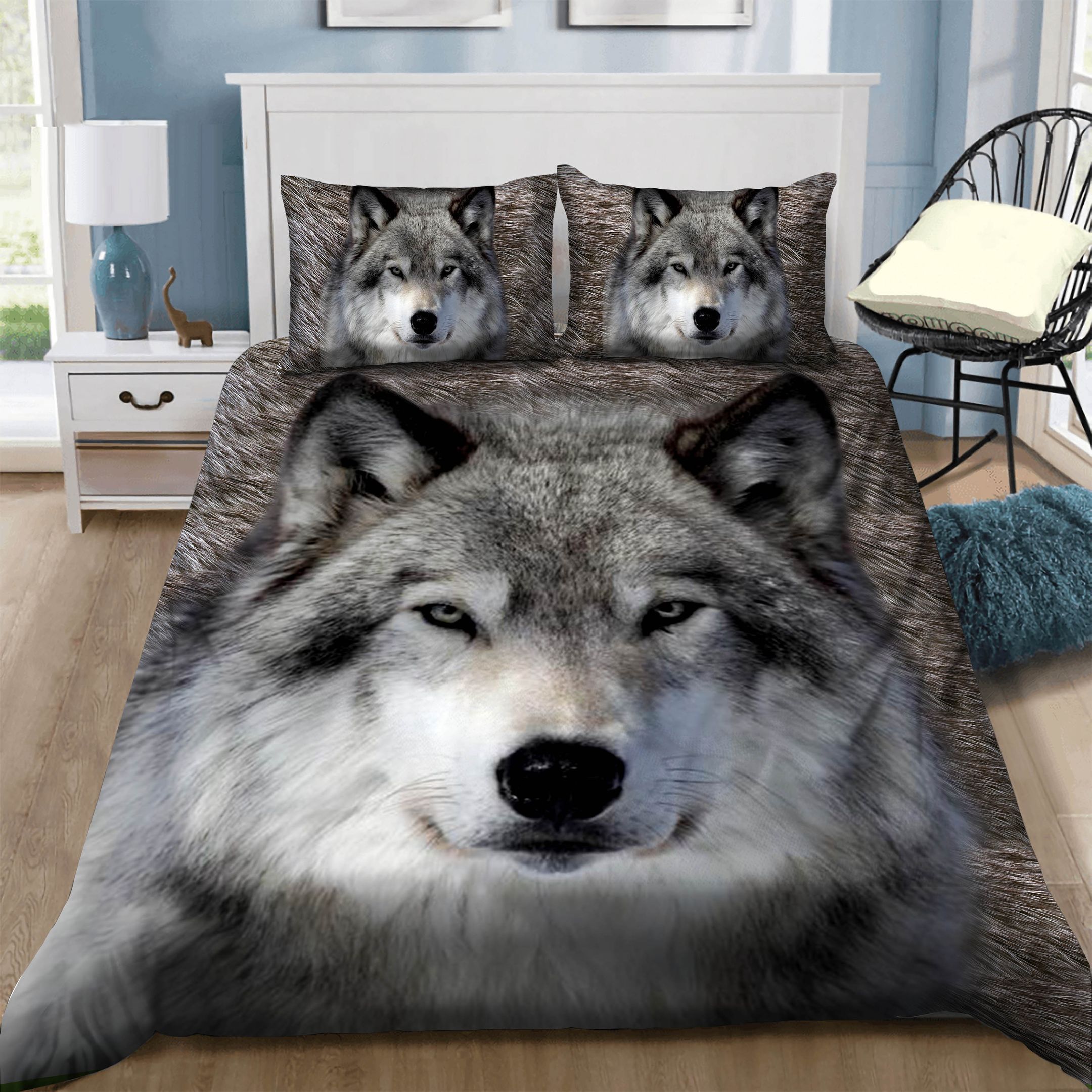 Gray Wolf Bedding Set