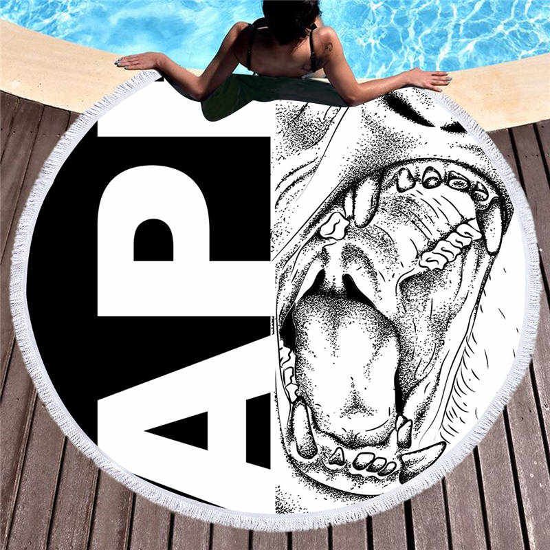 Great Billed Ape Printed Round Beach Towel
