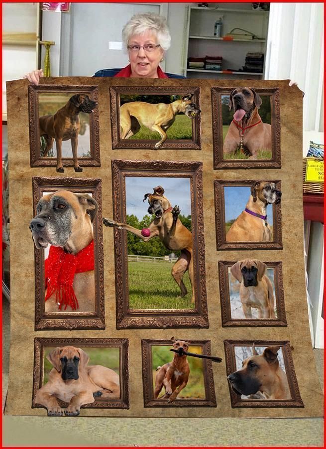 Great Dane Dog Sherpa Fleece Blanket