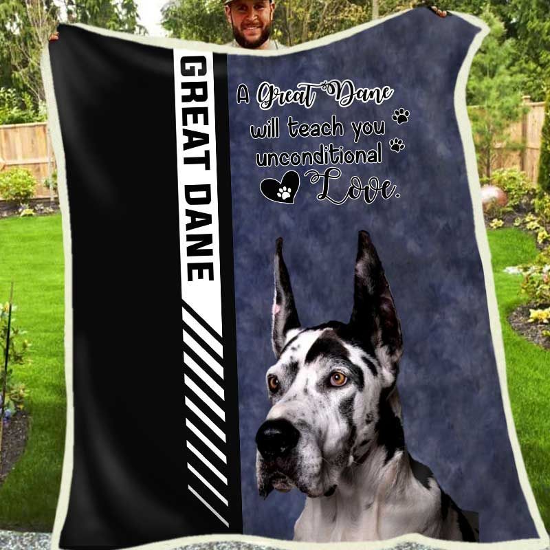 Great Dane Sherpa Fleece Blanket