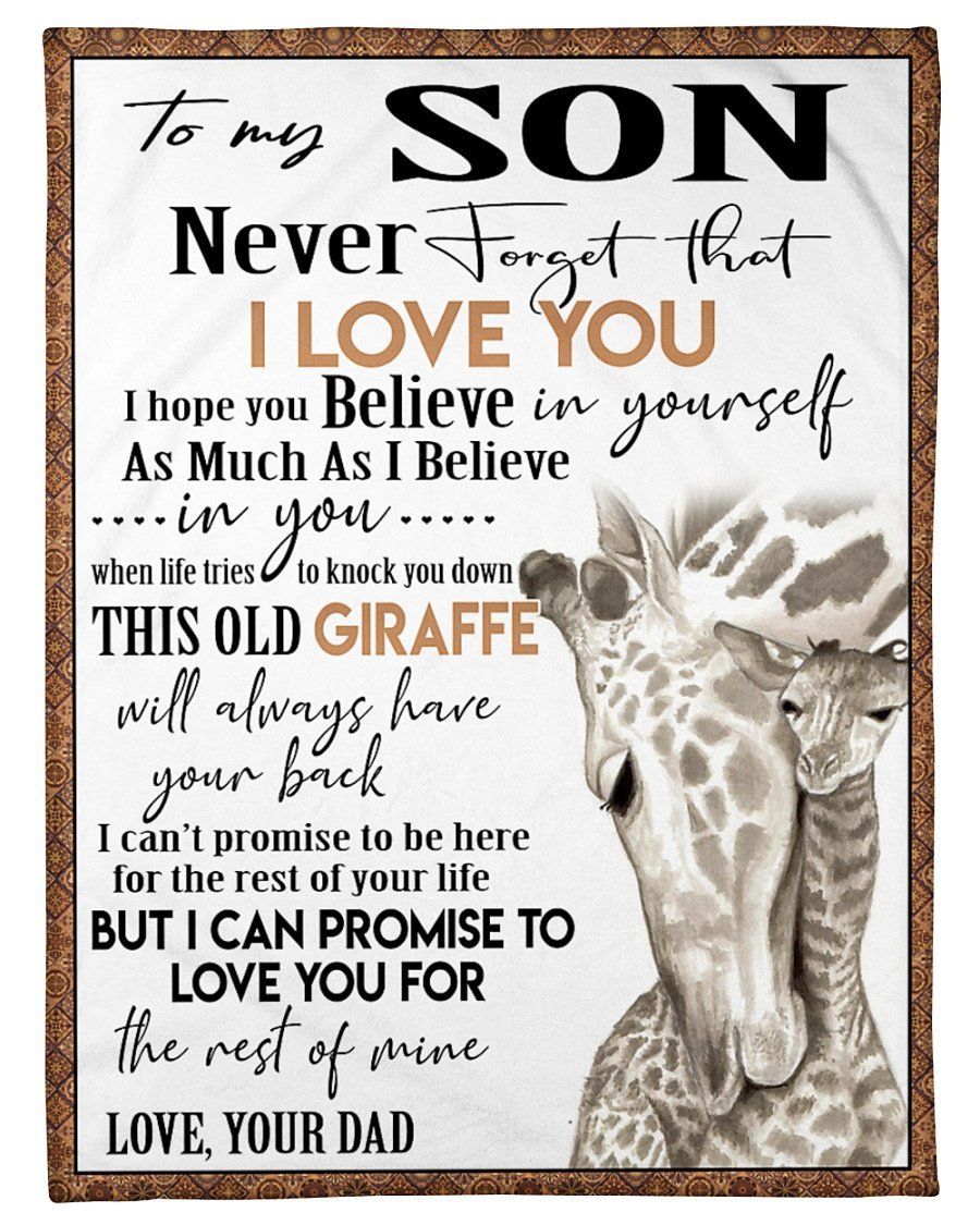 Great Gift For Son This Old Giraffe Will Always Have Your Back Fleece Blanket Fleece Blanket