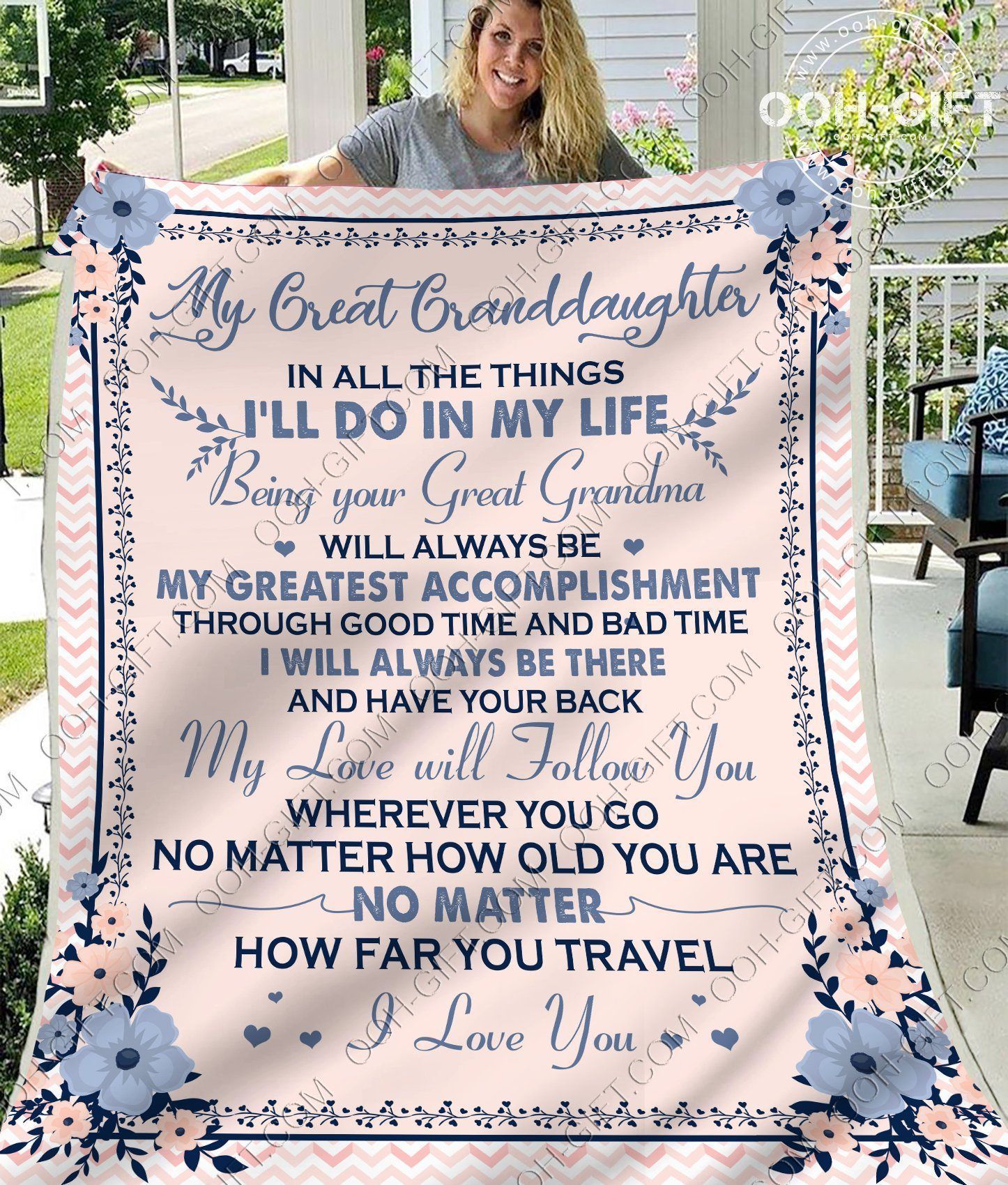 Great Granddaughter My Love Will Follow You Sherpa Fleece Blanket