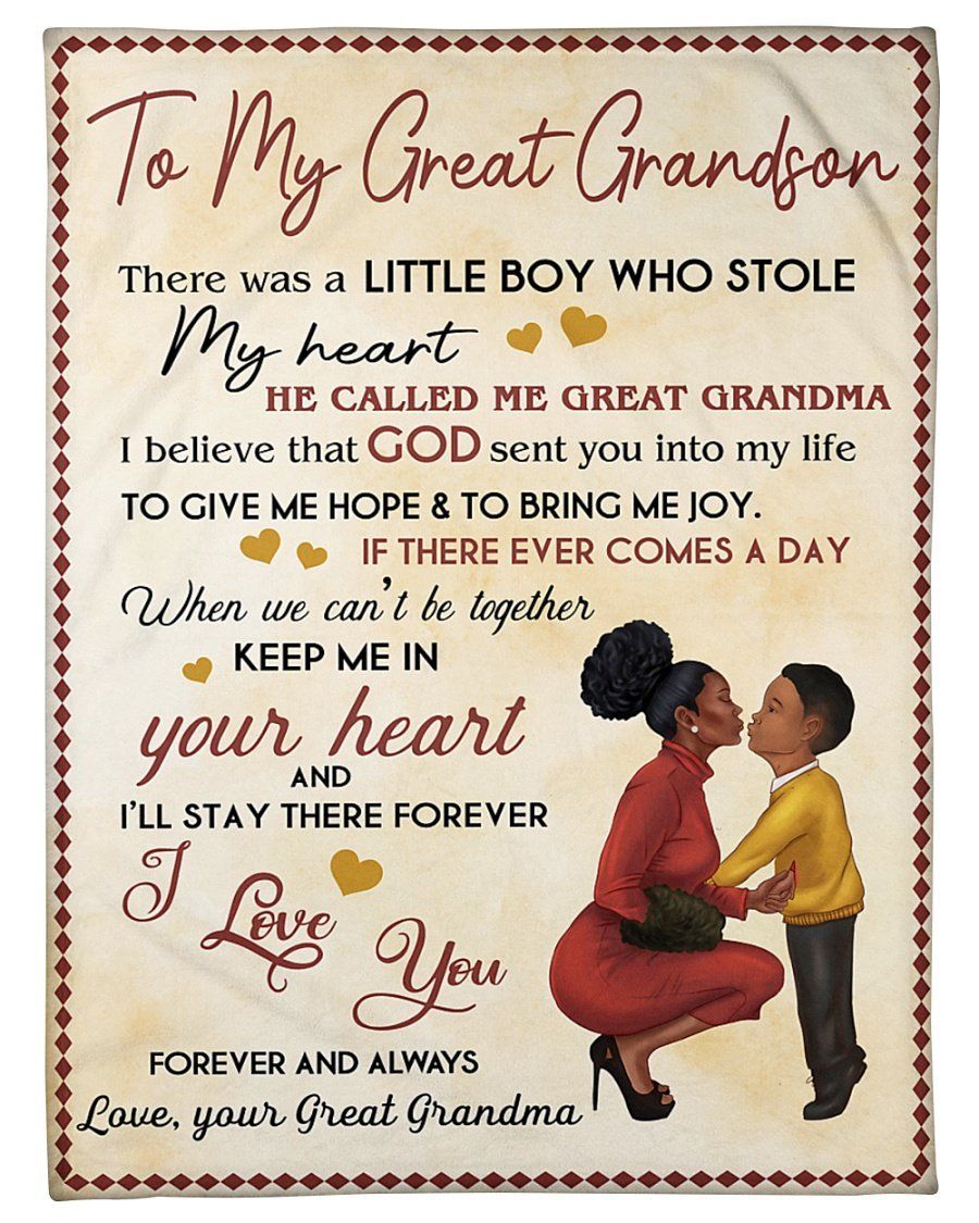 Great Grandma To My Great Grandson I Love You Fleece Blanket Fleece Blanket