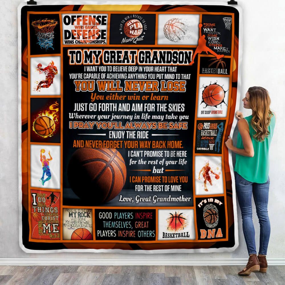 Great Grandson Basketball Sherpa Fleece Blanket