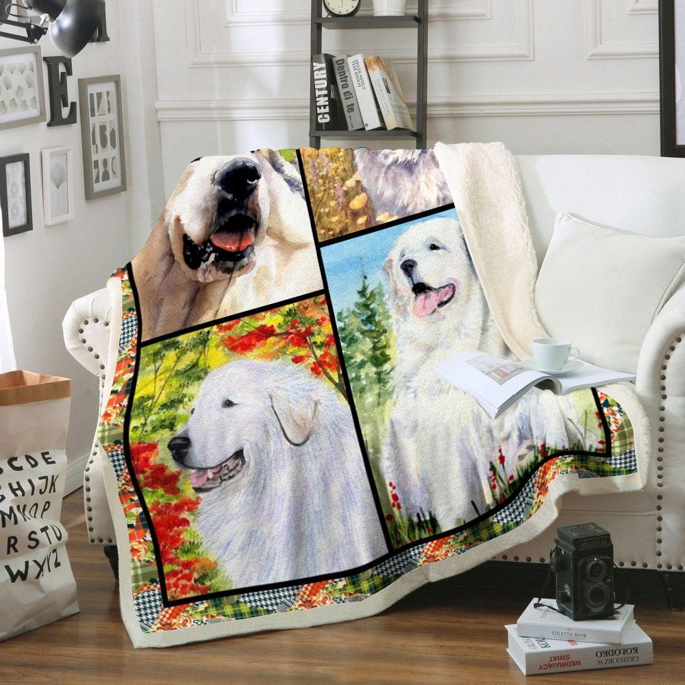 Great Pyrenees Dog Sherpa Fleece Blanket